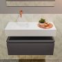 Mondiaz ANDOR Toiletmeubel 80x30x30cm met 0 kraangaten 1 lades dark grey mat Wastafel Lex links Solid Surface Wit FK75343173 - Thumbnail 4