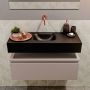 Mondiaz ANDOR Toiletmeubel 80x30x30cm met 0 kraangaten 1 lades smoke mat Wastafel Lex midden Solid Surface Zwart FK75343548 - Thumbnail 3