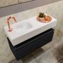 Mondiaz ANDOR Toiletmeubel 80x30x30cm met 1 kraangaten 1 lades urban mat Wastafel Lex links Solid Surface Wit FK75343143 - Thumbnail 3