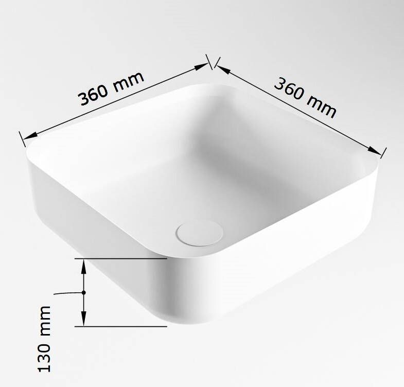 Mondiaz Binx opzetwastafel vierkant 36cm Cale