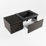 Mondiaz BUKLA badmeubelset 100x45x34cm 1 kraangat wasbak rechts solid surface Urban greeploos 2 lades met softclose Melamine Dark brown BUKLA10204 - Thumbnail 5