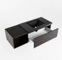 Mondiaz BUKLA badmeubelset 120x45x34cm 0 kraangaten wasbak rechts solid surface Urban greeploos 1 lade met softclose Melamine Dark brown BUKLA20157 - Thumbnail 5