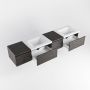 Mondiaz BUKLA badkamermeubelset 200x45x34cm 0 kraangaten 2 wasbakken solid surface Talc greeploos 4 lades met softclose Melamine Dark brown BUKLA10147 - Thumbnail 5
