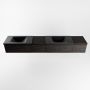 Mondiaz BUKLA badmeubelset 240x45x34cm 2 kraangaten 2 wasbakken solid surface Urban greeploos 4 lades met softclose Melamine Dark brown BUKLA10224 - Thumbnail 5