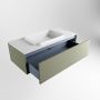 Mondiaz ERIN 100cm badmeubelset onderkast kleur Army met 1 lade Wastafel RIDGE midden zonder kraangaten kleur Talc ERIN10275 - Thumbnail 5