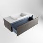 Mondiaz ERIN 100cm badmeubelset onderkast kleur Dark brown met 1 lade Wastafel RIDGE midden zonder kraangaten kleur Talc ERIN10581 - Thumbnail 5