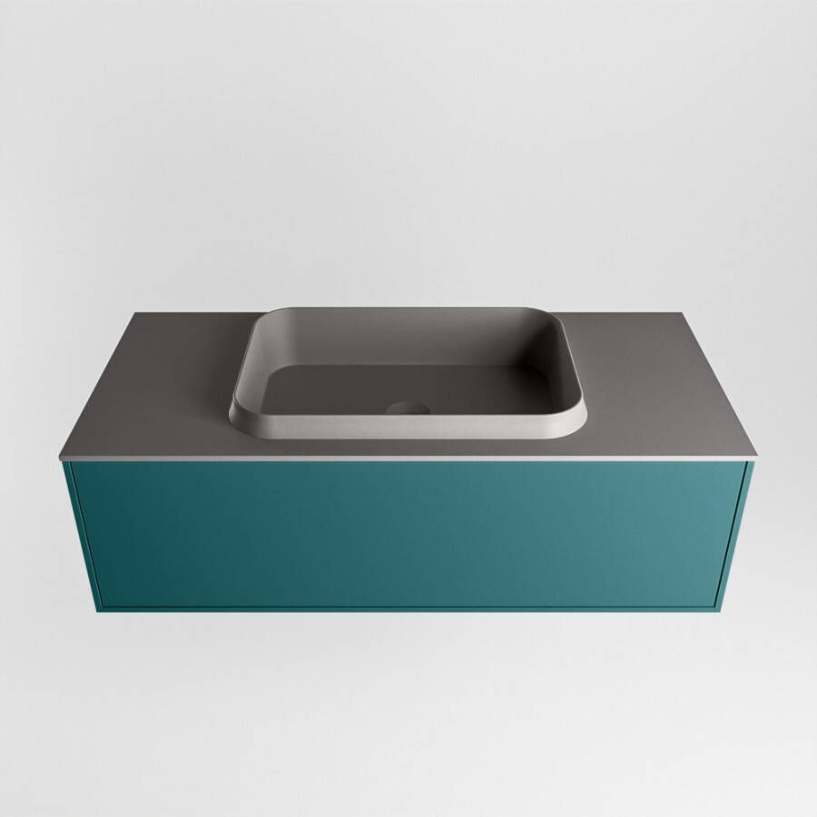 Mondiaz Erin badmeubel 100cm Smag Ridge wastafel Dark Grey Midden zonder kraangat