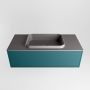 Mondiaz ERIN 100cm badmeubelset onderkast kleur Smag met 1 lade Wastafel RIDGE midden zonder kraangaten kleur Dark grey ERIN11941 - Thumbnail 4