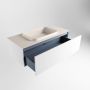 Mondiaz ERIN 100cm badmeubelset onderkast kleur Talc met 1 lade Wastafel RIDGE midden zonder kraangaten kleur Linen ERIN12247 - Thumbnail 5