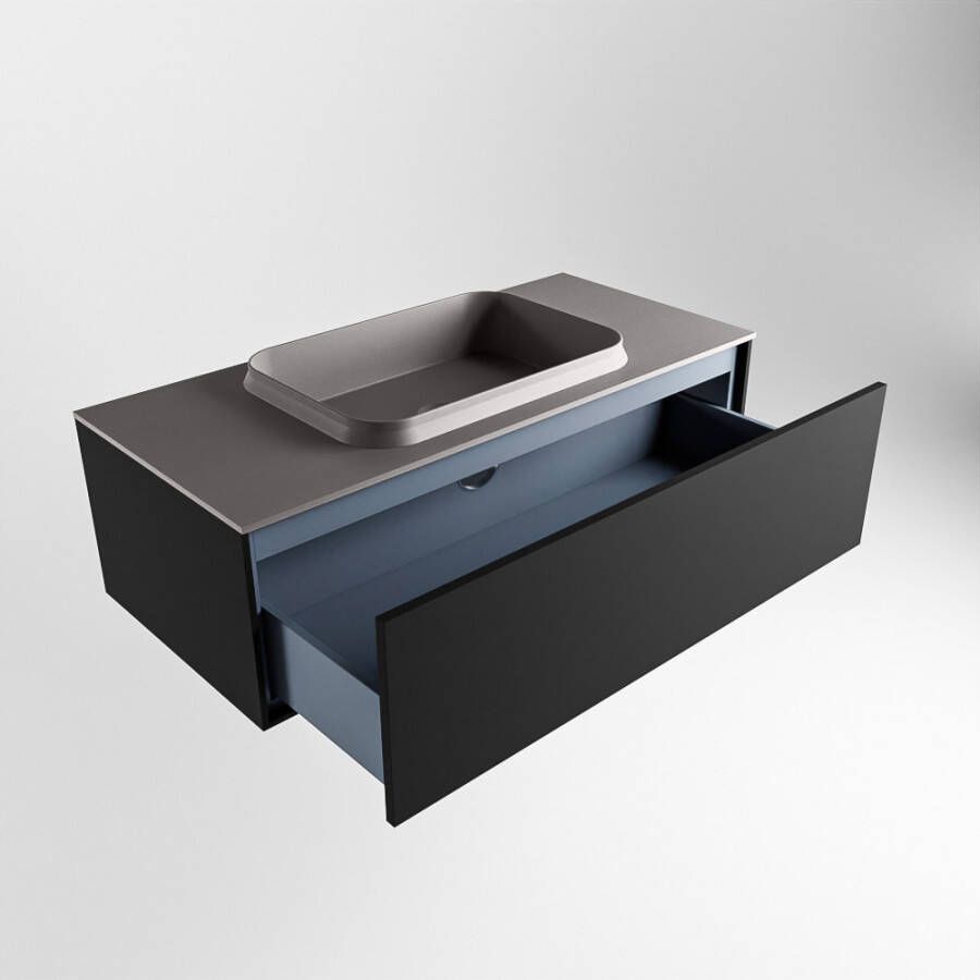 Mondiaz Erin badmeubel 100cm Urban Ridge wastafel Dark Grey Midden met 1 kraangat