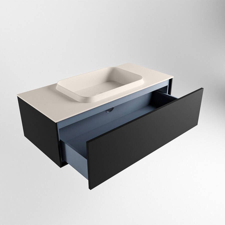 Mondiaz Erin badmeubel 100cm Urban Ridge wastafel Linen Midden zonder kraangat