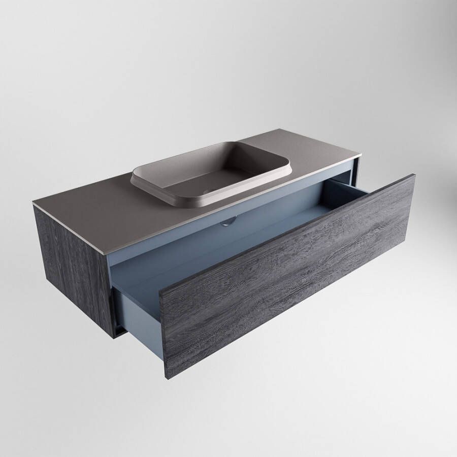 Mondiaz Erin badmeubel 120cm Antracite Ridge wastafel Dark Grey Midden met 1 kraangat