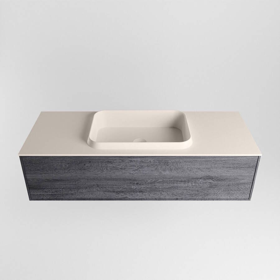Mondiaz Erin badmeubel 120cm Antracite Ridge wastafel Linen Midden zonder kraangat