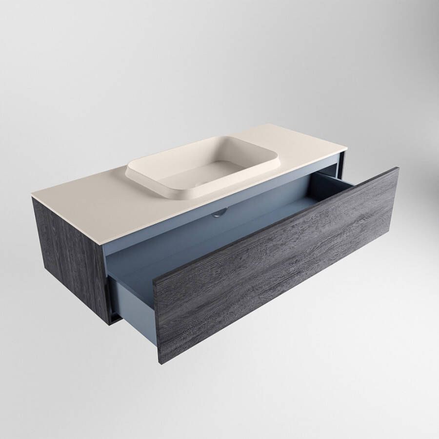Mondiaz Erin badmeubel 120cm Antracite Ridge wastafel Linen Midden zonder kraangat