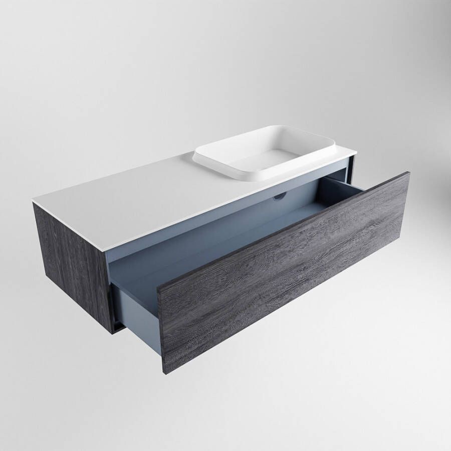 Mondiaz Erin badmeubel 120cm Antracite Ridge wastafel Talc Rechts met 1 kraangat