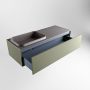 Mondiaz ERIN 120cm badmeubelset onderkast kleur Army met 1 lade Wastafel RIDGE links 1 kraangat kleur Dark grey ERIN11777 - Thumbnail 5