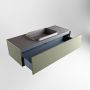Mondiaz Badkamermeubelset Erin 120 cm met 1 Lade met RIDGE Wastafel Midden Dark grey met 1 kraangat Greeploos Mat Army - Thumbnail 5