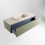 Mondiaz ERIN 120cm badmeubelset onderkast kleur Army met 1 lade Wastafel RIDGE midden zonder kraangaten kleur Linen ERIN12521 - Thumbnail 5