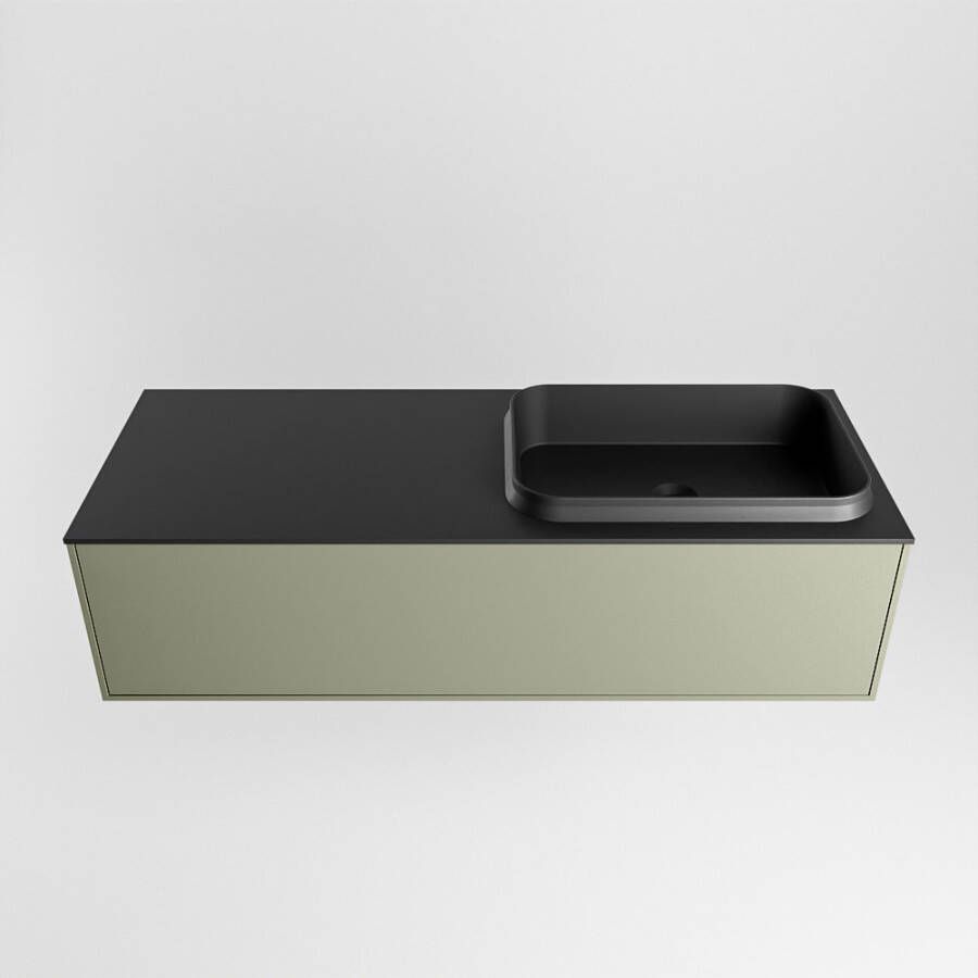 Mondiaz Erin badmeubel 120cm Army Ridge wastafel Urban Rechts met 1 kraangat
