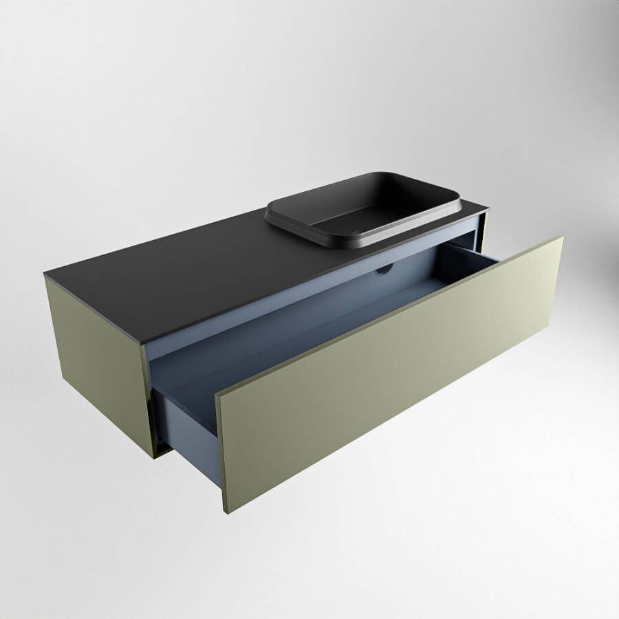 Mondiaz Erin badmeubel 120cm Army Ridge wastafel Urban Rechts met 1 kraangat