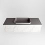 Mondiaz ERIN 120cm badmeubelset onderkast kleur carrara met 1 lade Wastafel RIDGE midden 1 kraangat kleur Dark grey ERIN12218 - Thumbnail 4