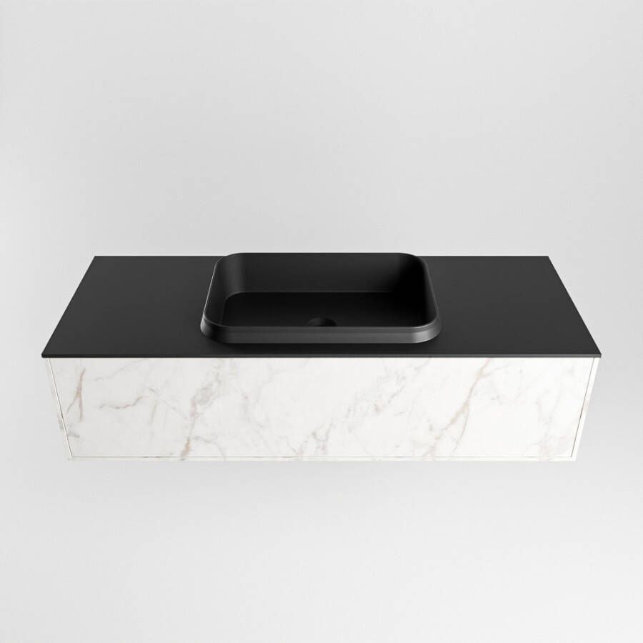 Mondiaz Erin badmeubel 120cm Cararra Ridge wastafel Urban Midden met 1 kraangat