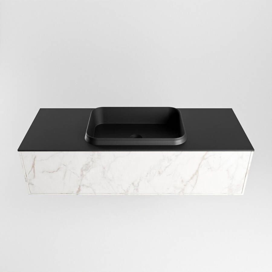 Mondiaz Erin badmeubel 120cm Cararra Ridge wastafel Urban Midden zonder kraangat