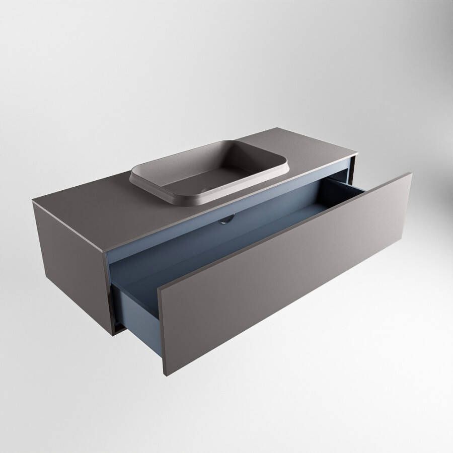 Mondiaz Erin badmeubel 120cm Dark Grey Ridge wastafel Dark Grey Midden met 1 kraangat
