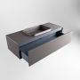 Mondiaz Badkamermeubelset Erin 120 cm met 1 Lade met RIDGE Wastafel Midden Dark grey met 1 kraangat Greeploos Mat Dark Grey - Thumbnail 5
