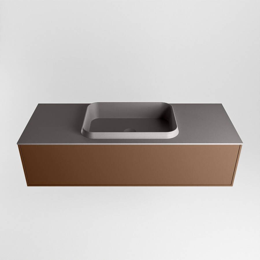 Mondiaz Erin badmeubel 120cm Rust Ridge wastafel Dark Grey Midden met 1 kraangat