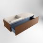 Mondiaz ERIN 120cm badmeubelset onderkast kleur Rust met 1 lade Wastafel RIDGE links 1 kraangat kleur Linen ERIN12559 - Thumbnail 5