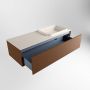 Mondiaz ERIN 120cm badmeubelset onderkast kleur Rust met 1 lade Wastafel RIDGE rechts 1 kraangat kleur Linen ERIN12560 - Thumbnail 5