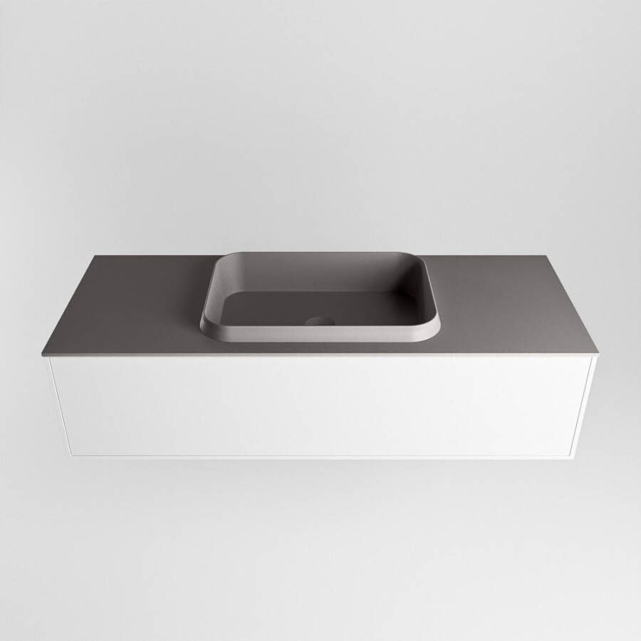 Mondiaz Erin badmeubel 120cm Talc Ridge wastafel Dark Grey Midden zonder kraangat