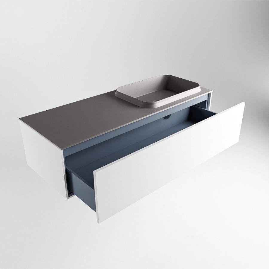 Mondiaz Erin badmeubel 120cm Talc Ridge wastafel Dark Grey Rechts met 1 kraangat
