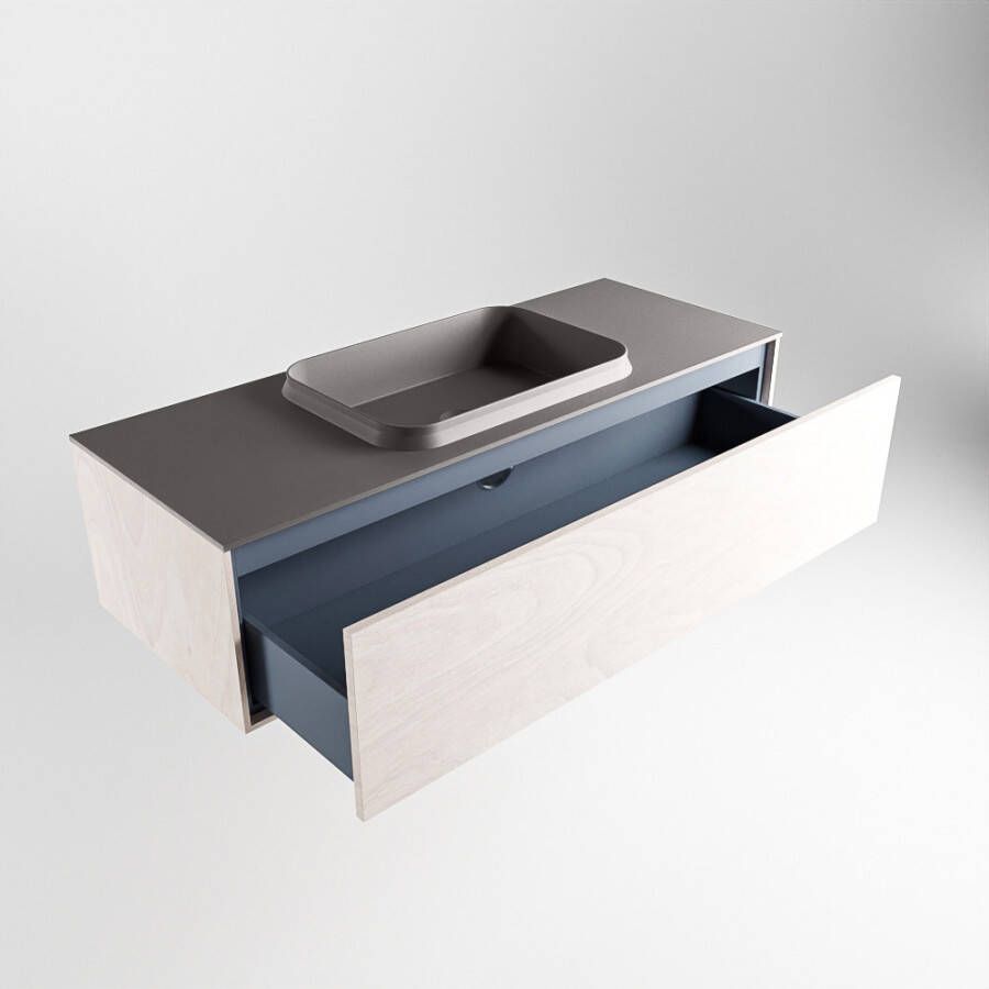 Mondiaz Erin badmeubel 120cm Underlayment Ridge wastafel Dark Grey Midden zonder kraangat