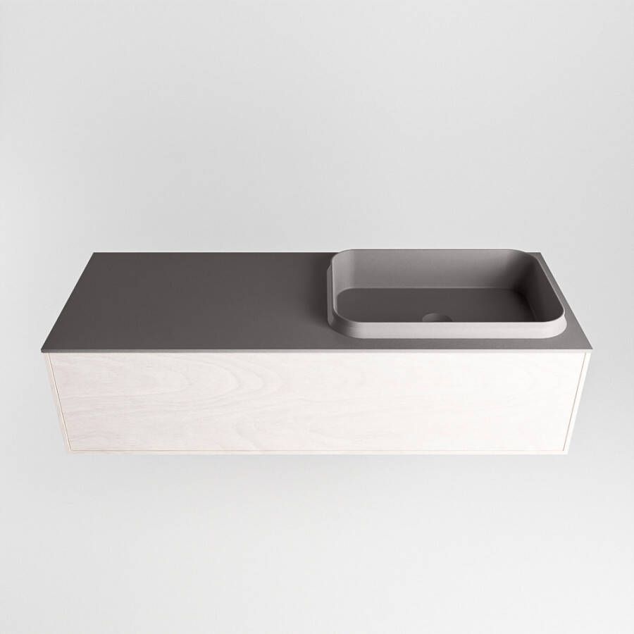Mondiaz Erin badmeubel 120cm Underlayment Ridge wastafel Dark Grey Rechts zonder kraangat