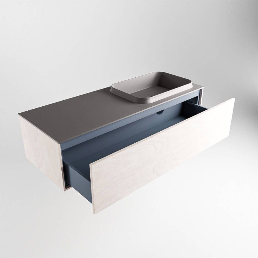 Mondiaz Erin badmeubel 120cm Underlayment Ridge wastafel Dark Grey Rechts zonder kraangat