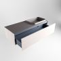 Mondiaz ERIN 120cm badmeubelset onderkast kleur Underlayment met 1 lade Wastafel RIDGE rechts zonder kraangaten kleur Dark grey ERIN12149 - Thumbnail 5