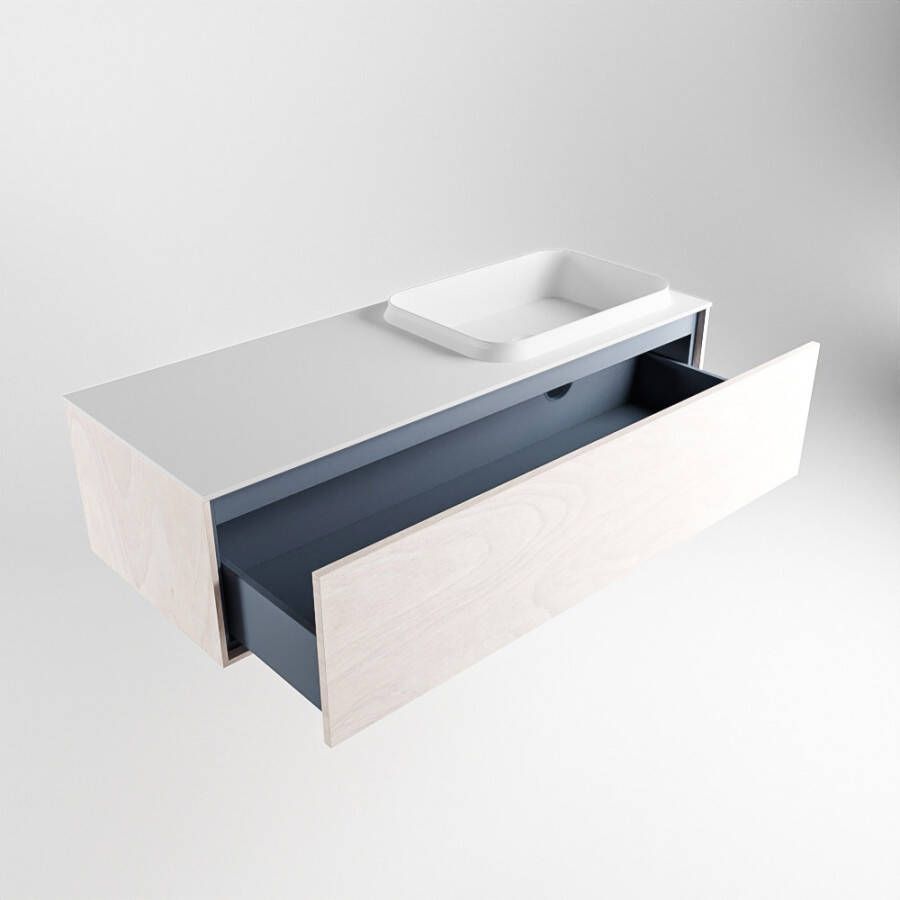 Mondiaz Erin badmeubel 120cm Underlayment Ridge wastafel Talc Rechts zonder kraangat