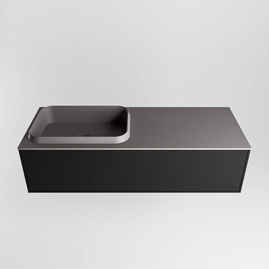 Mondiaz Erin badmeubel 120cm Urban Ridge wastafel Dark Grey Links met 1 kraangat
