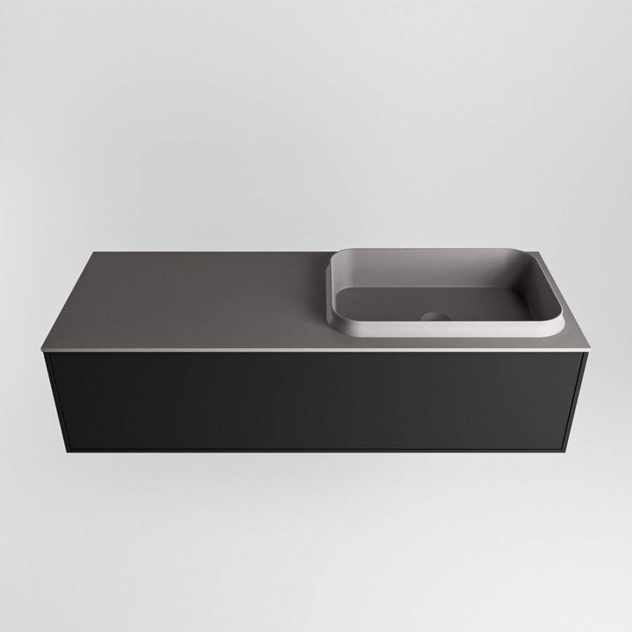 Mondiaz Erin badmeubel 120cm Urban Ridge wastafel Dark Grey Rechts met 1 kraangat