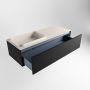 Mondiaz ERIN 120cm badmeubelset onderkast kleur Urban met 1 lade Wastafel RIDGE links zonder kraangaten kleur Linen ERIN12284 - Thumbnail 5