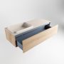 Mondiaz ERIN 120cm badmeubelset onderkast kleur Washed oak met 1 lade Wastafel RIDGE links zonder kraangaten kleur Linen ERIN12930 - Thumbnail 5