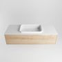 Mondiaz ERIN 120cm badmeubelset onderkast kleur Washed oak met 1 lade Wastafel RIDGE midden 1 kraangat kleur Talc ERIN10688 - Thumbnail 4