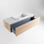 Mondiaz ERIN 120cm badmeubelset onderkast kleur Washed oak met 1 lade Wastafel RIDGE midden 1 kraangat kleur Talc ERIN10688 - Thumbnail 5