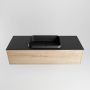 Mondiaz Badkamermeubelset Erin 120 cm met 1 Lade met RIDGE Wastafel Midden Urban met 1 kraangat Greeploos Mat Washed Oak - Thumbnail 4