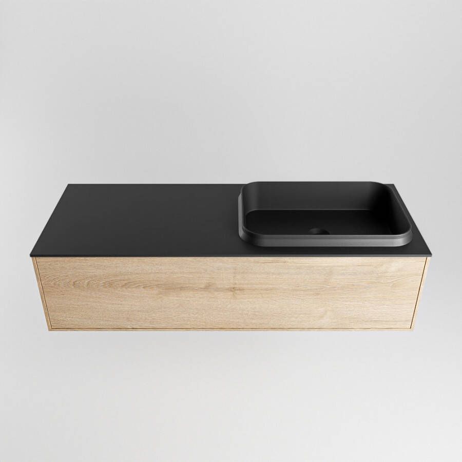 Mondiaz Erin badmeubel 120cm Washed Oak Ridge wastafel Urban Rechts zonder kraangat