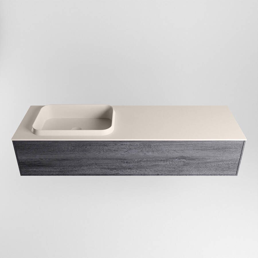 Mondiaz Erin badmeubel 150cm Antracite Ridge wastafel Linen Links zonder kraangat