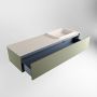 Mondiaz ERIN 150cm badmeubelset onderkast kleur Army met 1 lade Wastafel RIDGE rechts zonder kraangaten kleur Linen ERIN12529 - Thumbnail 5