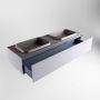 Mondiaz ERIN 150cm badmeubelset onderkast kleur Cale met 1 lade Wastafel RIDGE dubbel zonder kraangaten kleur Dark grey ERIN11714 - Thumbnail 5